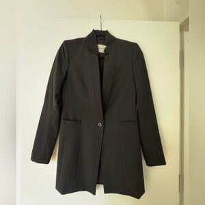 Babaton Black Tailored Blazer with Notched Lapels and Matching Shorts